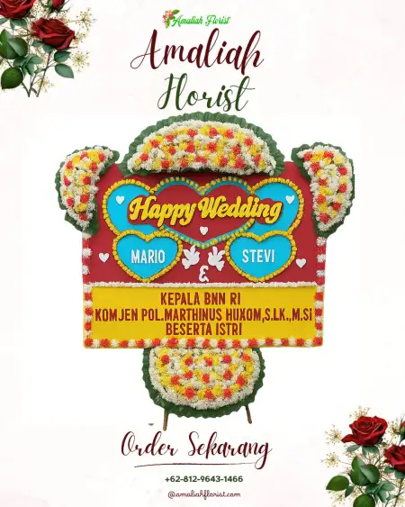 Papan Bunga Pernikahan Lima Puluh